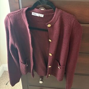 Size Small Zara Burgundy Cardigan